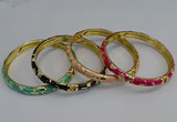 CEB106 7mm width gold plated alloy with enamel bangles wholesale