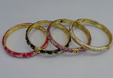 CEB107 7mm width gold plated alloy with enamel bangles wholesale