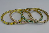 CEB108 7mm width gold plated alloy with enamel bangles wholesale