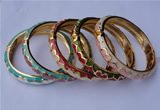 CEB11 5pcs 10mm width gold plated alloy with enamel bangles wholesale