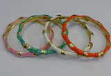 CEB110 6mm width gold plated alloy with enamel bangles wholesale