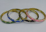 CEB111 6mm width gold plated alloy with enamel bangles wholesale