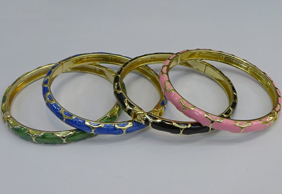 CEB111 6mm width gold plated alloy with enamel bangles wholesale