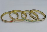 CEB112 7mm width gold plated alloy with enamel bangles wholesale