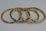 CEB114 6mm width gold plated alloy with enamel bangles wholesale