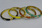 CEB115 7mm width gold plated alloy with enamel bangles wholesale