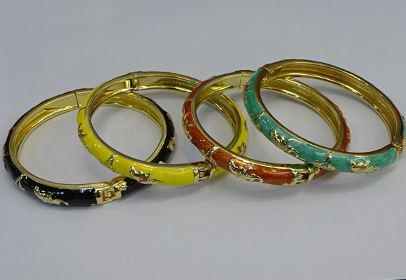 CEB115 7mm width gold plated alloy with enamel bangles wholesale