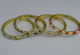 CEB117 6mm width gold plated alloy with enamel bangles wholesale