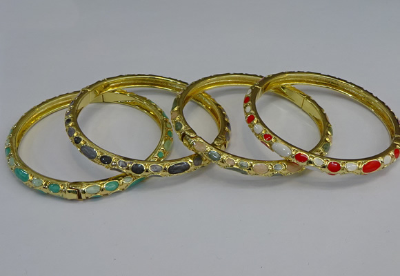 CEB117 6mm width gold plated alloy with enamel bangles wholesale