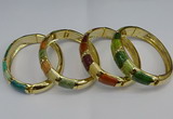 CEB121 16mm width gold plated alloy with enamel bangles wholesale