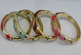 CEB123 16mm width gold plated alloy with enamel bangles wholesale