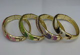 CEB124 16mm width gold plated alloy with enamel bangles wholesale