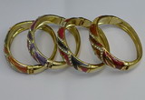 CEB126 16mm width gold plated alloy with enamel bangles wholesale