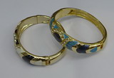 CEB127 16mm width gold plated alloy with enamel bangles wholesale