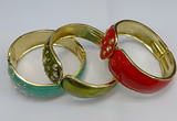 CEB138 28mm width gold plated alloy with enamel bangles wholesale