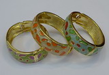 CEB147 19mm width gold plated alloy with enamel bangles wholesale