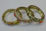 CEB153 17mm width gold plated alloy with enamel bangles wholesale