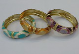 CEB158 17mm width gold plated alloy with enamel bangles wholesale