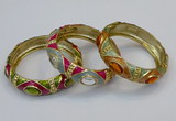 CEB159 17mm width gold plated alloy with enamel bangles wholesale