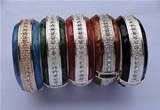 CEB17 5pcs 24.5mm width silver plated alloy with rhinestone & enamel bangle