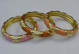 CEB172 13mm width gold plated alloy with enamel bangles wholesale