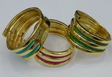 CEB186 38mm width gold plated alloy with enamel bangles wholesale