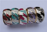 CEB20 5pcs 31mm width gold plated alloy with rhinestone & enamel bangles