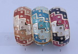 CEB25 5pcs 33mm width gold plated alloy with rhinestone & enamel bangles