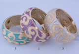 CEB27 5pcs 32mm width gold plated alloy with enamel bangles