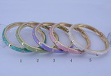 CEB29 5pcs 7mm width gold plated alloy with enamel bangles