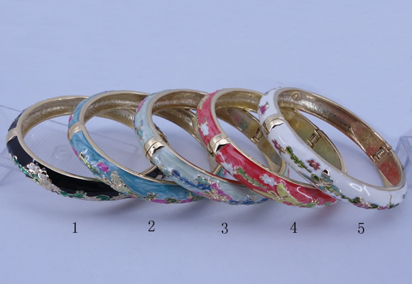 CEB31 5pcs 10mm width gold plated alloy with enamel bangles