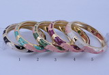 CEB32 5pcs 10mm width gold plated alloy with enamel bangles