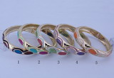 CEB36 5pcs 12mm width gold plated alloy with enamel rhinestone & bangles