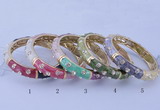 CEB37 5pcs 12mm width gold plated alloy with enamel rhinestone & bangles