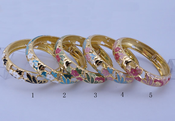 CEB39 5pcs 14mm width gold plated alloy with enamel bangles