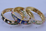 CEB40 5pcs 14mm width gold plated alloy with enamel bangles