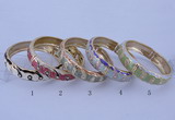 CEB41 5pcs 15mm width gold plated alloy with enamel rhinestone & bangles