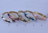 CEB43 5pcs 17mm width gold plated alloy with enamel rhinestone & bangles