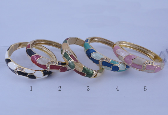 CEB43 5pcs 17mm width gold plated alloy with enamel rhinestone & bangles