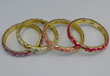 CEB50 7mm width gold plated alloy with enamel bangles wholesale