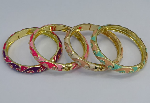 CEB52 7mm width gold plated alloy with enamel bangles wholesale