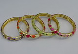 CEB53 7mm width gold plated alloy with enamel bangles wholesale