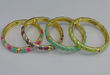 CEB54 7mm width gold plated alloy with enamel bangles wholesale