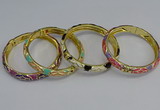 CEB55 7mm width gold plated alloy with enamel bangles wholesale