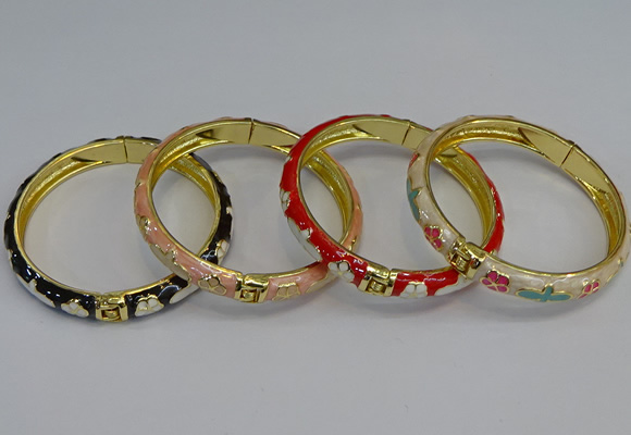 CEB56 7mm width gold plated alloy with enamel bangles wholesale