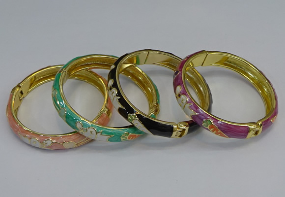 CEB59 9mm width gold plated alloy with enamel bangles wholesale