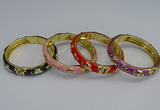 CEB61 9mm width gold plated alloy with enamel bangles wholesale