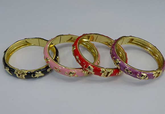 CEB61 9mm width gold plated alloy with enamel bangles wholesale