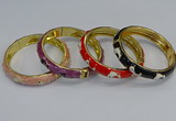 CEB63 9mm width gold plated alloy with enamel bangles wholesale