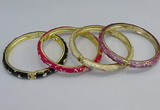 CEB67 6mm width gold plated alloy with enamel bangles wholesale